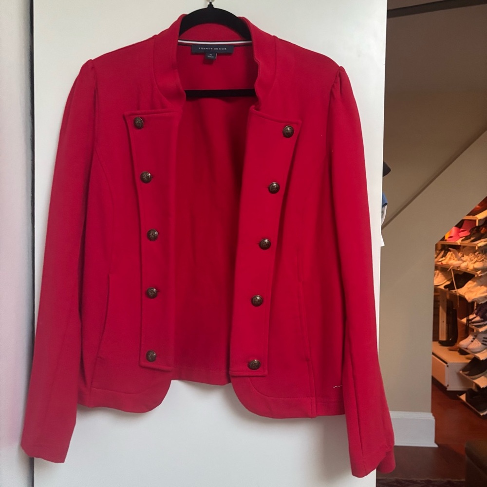 Tommy Hilfiger Red Cropped Blazer - Picture 1 of 9